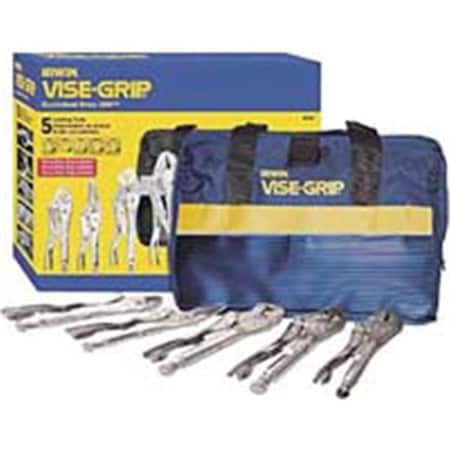 Vise Grip VG2077704 5 Pieces Locking Pliers Set In A Canvas Tool Tote Bag